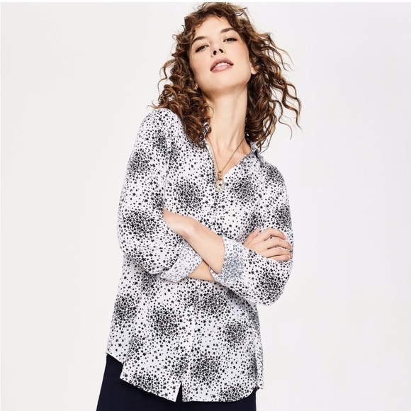 Boden Tops - Boden Easy Linen Blend Flower Burst Button Front Shirt Top